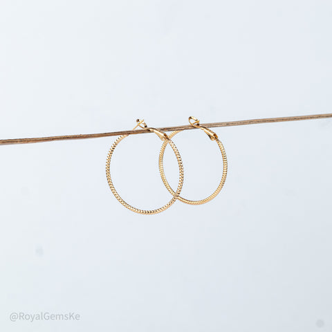Braided Shine Gold Hoop Earrings