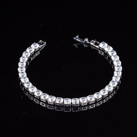 Classic White Gold Round Cut Tennis Bracelet