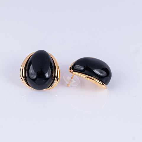 Colored Button Earrings