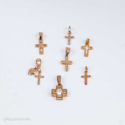Graceful Gold Cross Pendant Collection