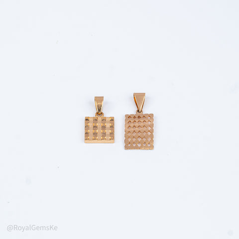 Golden Grid Pattern Pendants