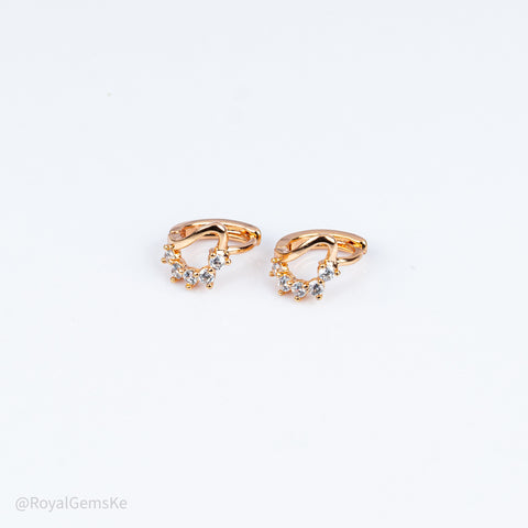 Enchanted Crown Huggie Hoops