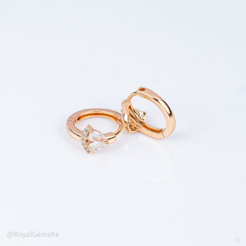 Golden Teardrop Spark Hoops