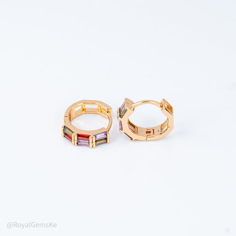 Aurora Baguette Hoops