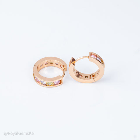 Colorful Pave Medium Hoops