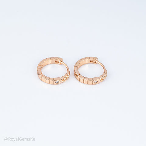 Celeste Crystal Ridge Huggie Hoops