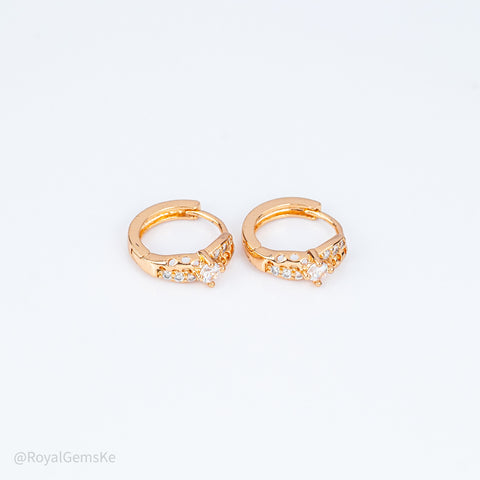 Aurora Crown Crystal Huggie Hoops