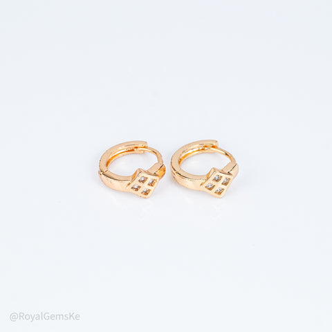 Radiant Rhombus Pave Hoops