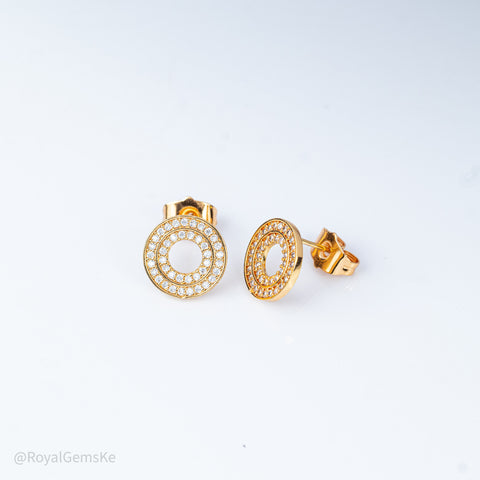 Double Circle Pavé Studs