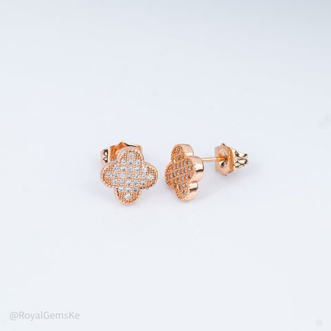 Elegant Gold Clover Studs
