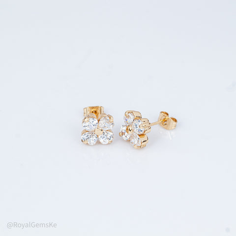Sparkling Crystal Flower Studs