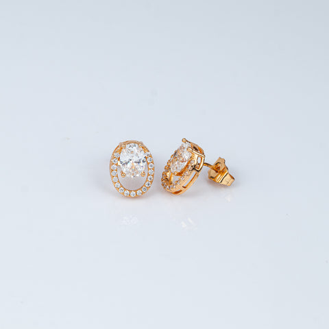Radiant Oval Halo Studs
