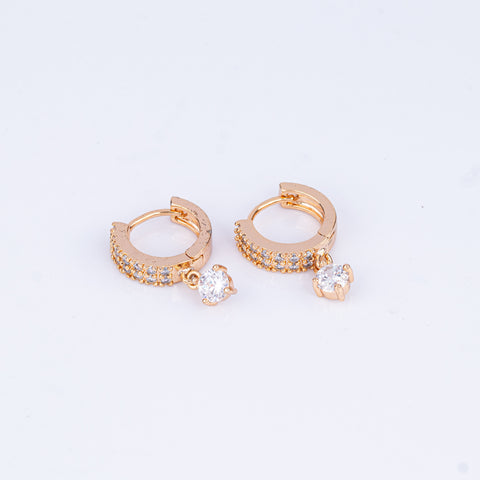 Crystal Charm Hoop Earrings