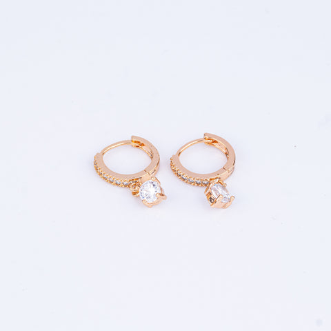 Rose Gold Teardrop Huggies