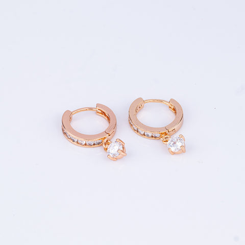 Crystal Charm Hoops