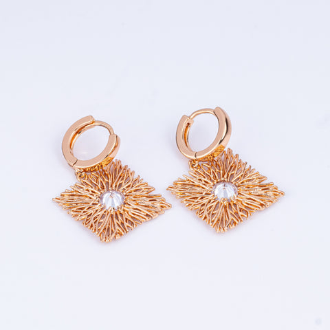 Golden Filigree Sunburst Dangles