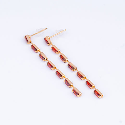 Ruby Cascade Dangle Earrings