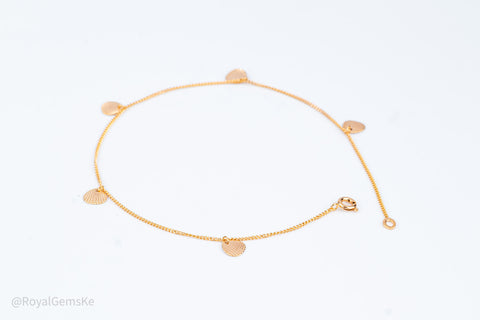Golden Dainty Disc Anklet