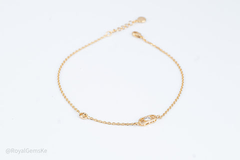 Golden Minimalist Clover Anklet