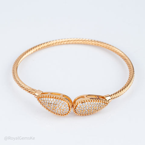 Royal Teardrop Pave Bangle