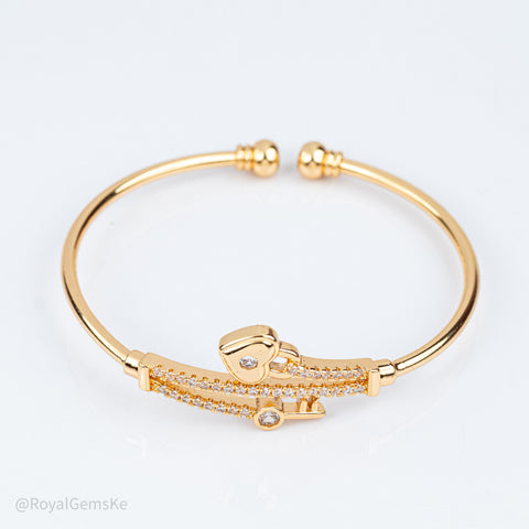 Enchanted Heart-Key Bangle