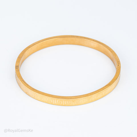 Hellenic Gold-Tone Meander Bangle