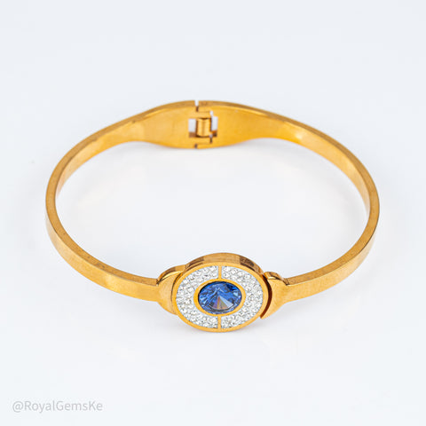Sapphire Halo Hinge Bangle