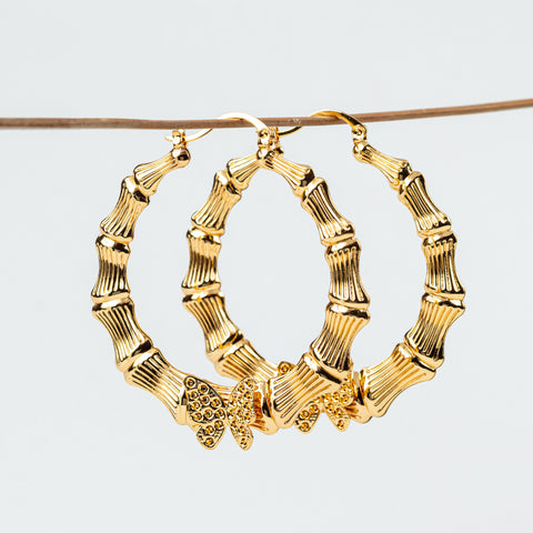 Empress Bamboo Butterfly Hoops