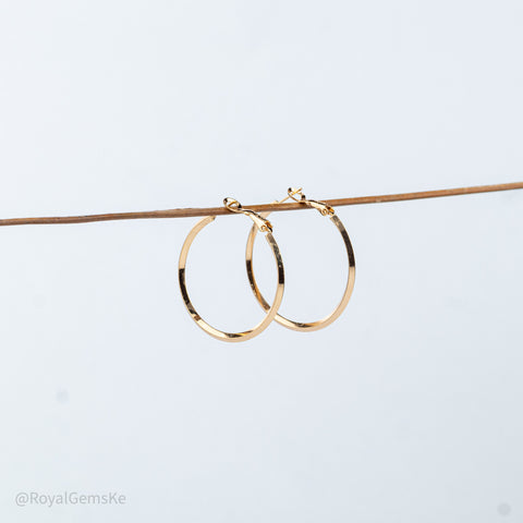 Satin Gloss Flat Hoop Earrings