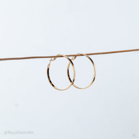 Diagonal Textured Medium Hoops