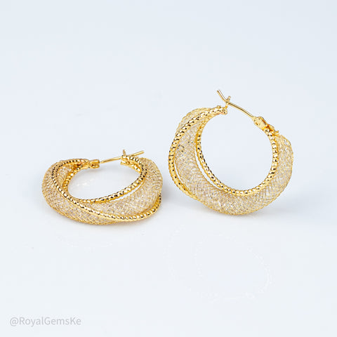 Gilded Aurelia Mesh Hoops