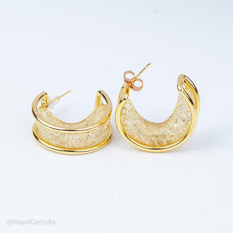 Empress Woven Gold Statement Hoops