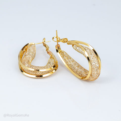 Aurelia Gilded Teardrop Mesh Hoops