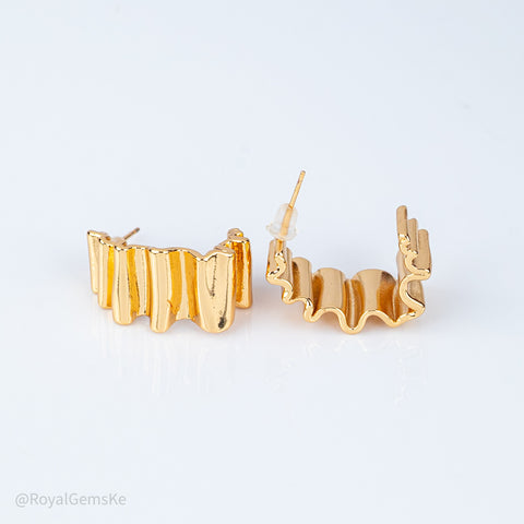 Ethereal Gilded Wave Hoops