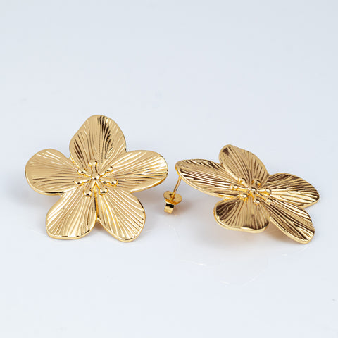 Luxe Gilded Jasmine Button Earrings