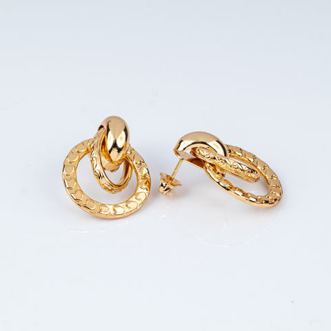 Imperial Linked Heart Button Earrings