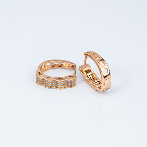 Sassy Heart Pave Hoops