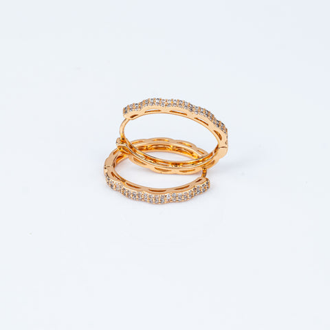 Eternal Wave Pave Hoops