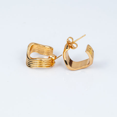 Ribbon Wave Bold Hoop Earrings