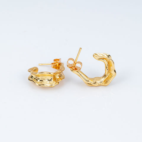 Gilded Drift Sculpted Hoops