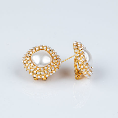Royal Pavé-Framed Pearl Earrings