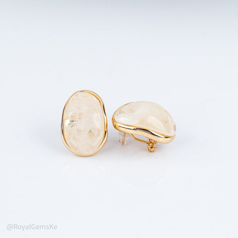 Alabaster Marbled Earrings