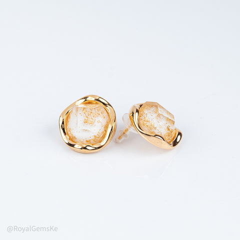Golden Speckle Resin Earrings