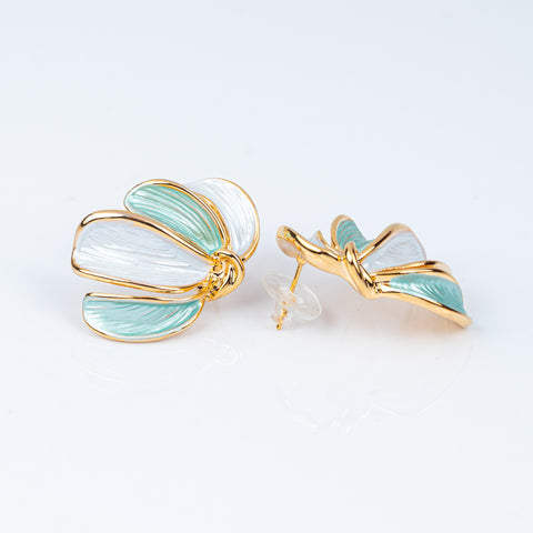 Alabaster & Mint Tulip Earrings