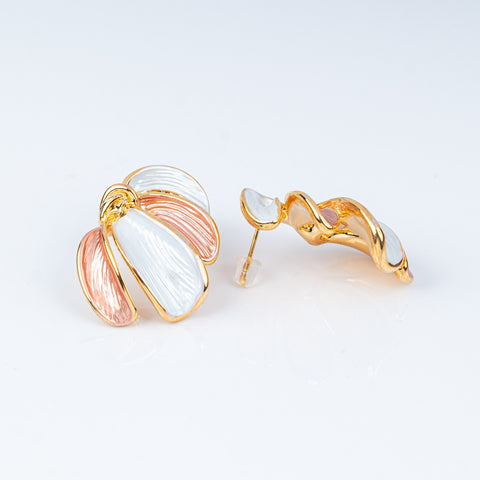 Alabaster & Rose Petal Bloom Earrings