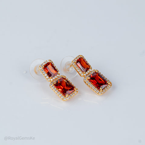 Radiant Ruby Fashion Earrings