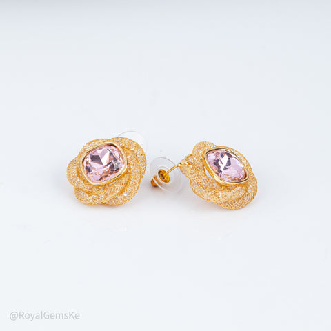 Rosewater Mesh Bloom Earrings