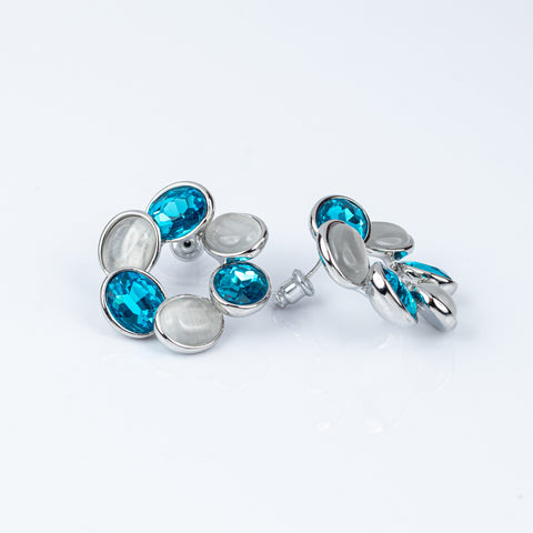 Aquamarine & Moonlit Orbit Sassy Earrings