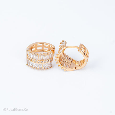 Golden Pave Sassy Hoops