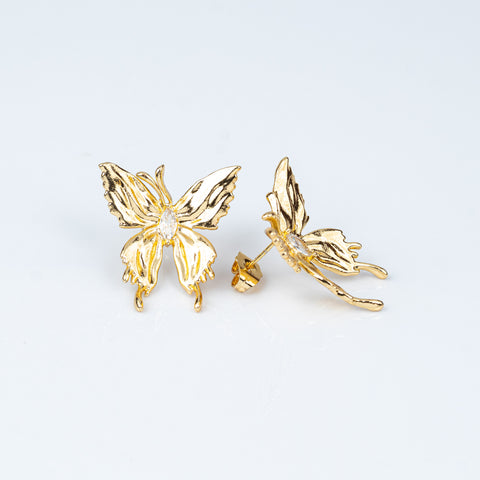 Ethereal Crystal Butterfly Earrings